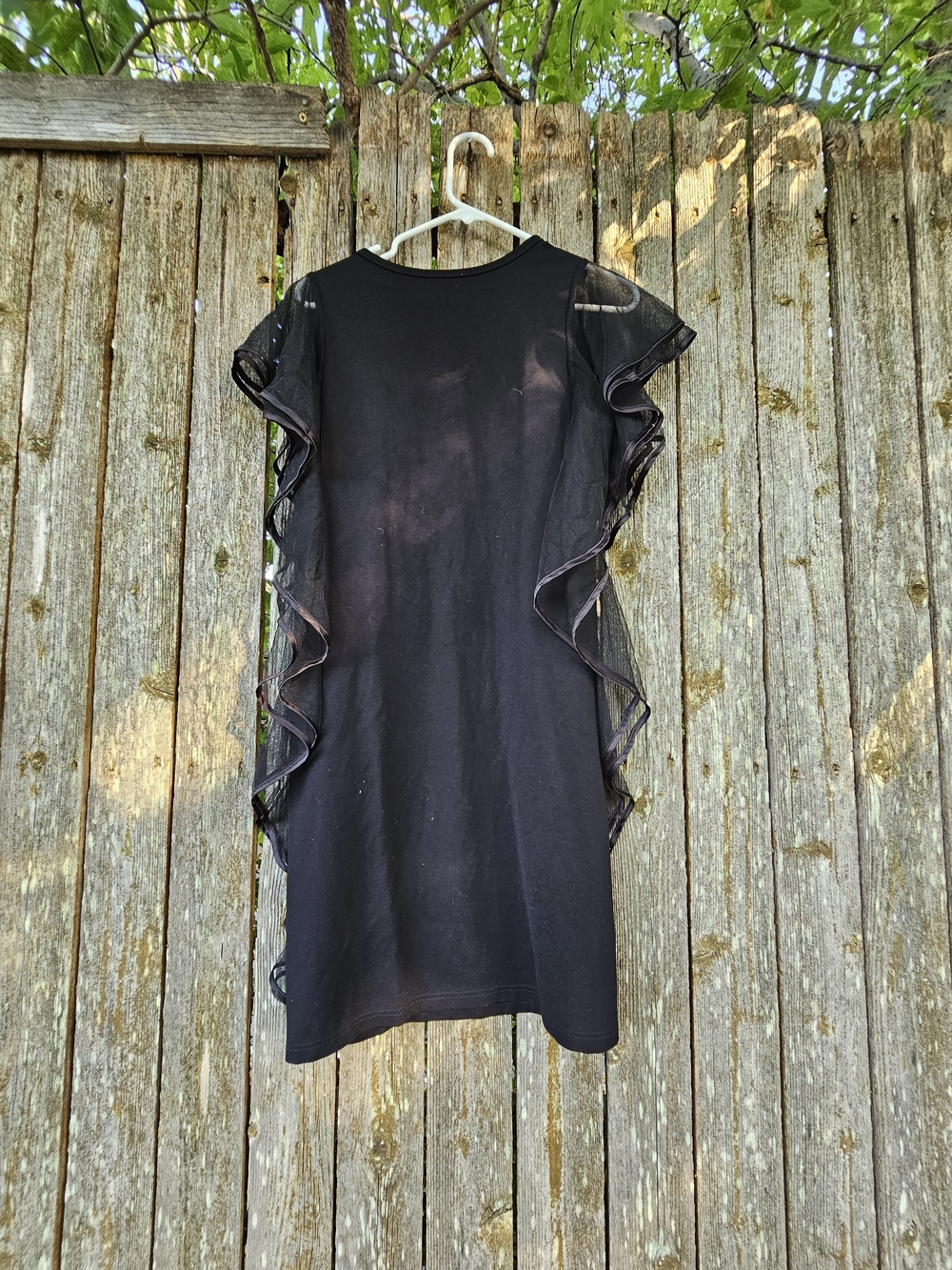 Black Ruffle Sleeve CAT Graphic Tee Dress - Picture 5 of 5